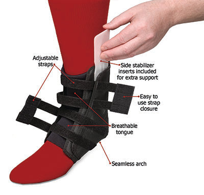 Core Swede-O Easy Lok Ankle Brace, Black, XL — for Ankle in Clinical and Institutional Care