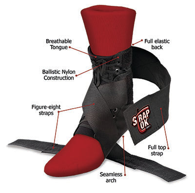 Core Swede-O Strap Lok Ankle Brace, Black, XL — for Ankle in Clinical and Institutional Care