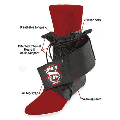 Core Swede-O Inner Lok 8 Ankle Brace, Black — for Ankle in Clinical and Institutional Care