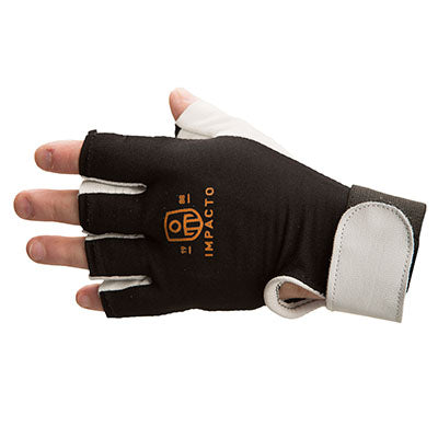 Impacto Anti-Vibration Air Glove, Nylon Lycra with Pearl Leather, Half Finger, Large — for Wrist in Clinical and Institutional Care