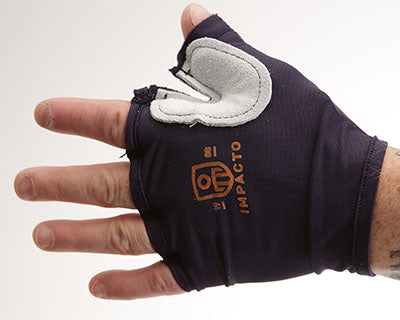 Impacto Anti-Impact Tool Grip Glove, Nylon Lycra with Suede Leather, Fingerless, X-Large — for Wrist in Clinical and Institutional Care