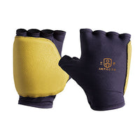 Impacto Double Padded Anti-Impact Glove, Nylon Lycra with Grain Leather, Fingerless — for Wrist in Clinical and Institutional Care