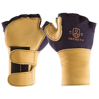 Impacto Anti-Impact Glove with Wrist Support, Nylon Lycra with Grain Leather, Fingerless — for Wrist in Clinical and Institutional Care