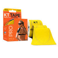 KT Tape PRO, Precut 10" Strip (20 each), Solar Yellow — for Athletic Taping and Joint Support