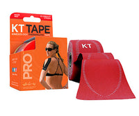 KT Tape PRO, Precut 10" Strip (20 each), Rage Red — for Athletic Taping and Joint Support