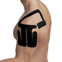 SpiderTech Pro-Cut Kinesiology Tape, Left Shoulder, Black, Pack of 4 — for Athletic Taping and Joint Support