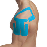 SpiderTech Pro-Cut Kinesiology Tape, Left Shoulder, Blue, Pack of 10 — for Athletic Taping and Joint Support