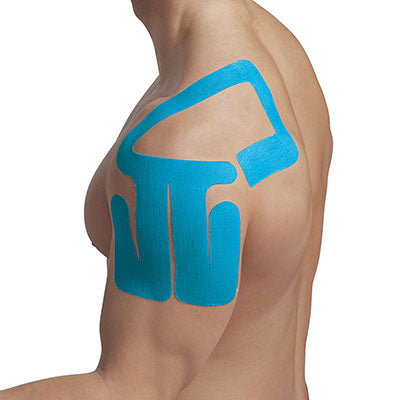 SpiderTech Pro-Cut Kinesiology Tape, Left Shoulder, Blue, Pack of 10 — for Athletic Taping and Joint Support