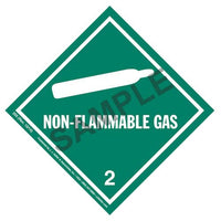 J.J. Keller Class 2 Non-Flammable Gas Labels - Poly, 25 Sheets/Pk (2 Labels/Sheet)