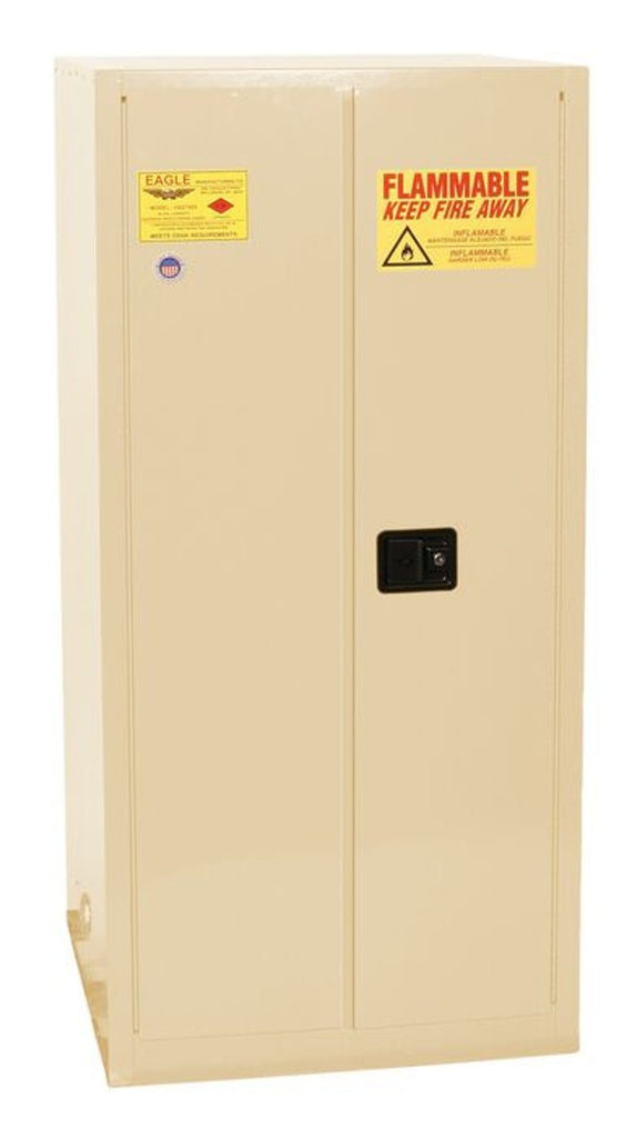Justrite 2610X One Drum Vertical Safety Cabinet 55 Gallon 1 Shelf 2 Door Self Close