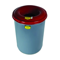 Justrite 30 Gallon Steel Cease-Fire Waste Receptacle, Safety Drum Can with Steel Head
