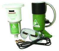 Justrite Aerosolv 360 System for Recycling Aerosol Cans, Premium Puncturing Unit, High-Efficiency Filter, Wire, and Goggles