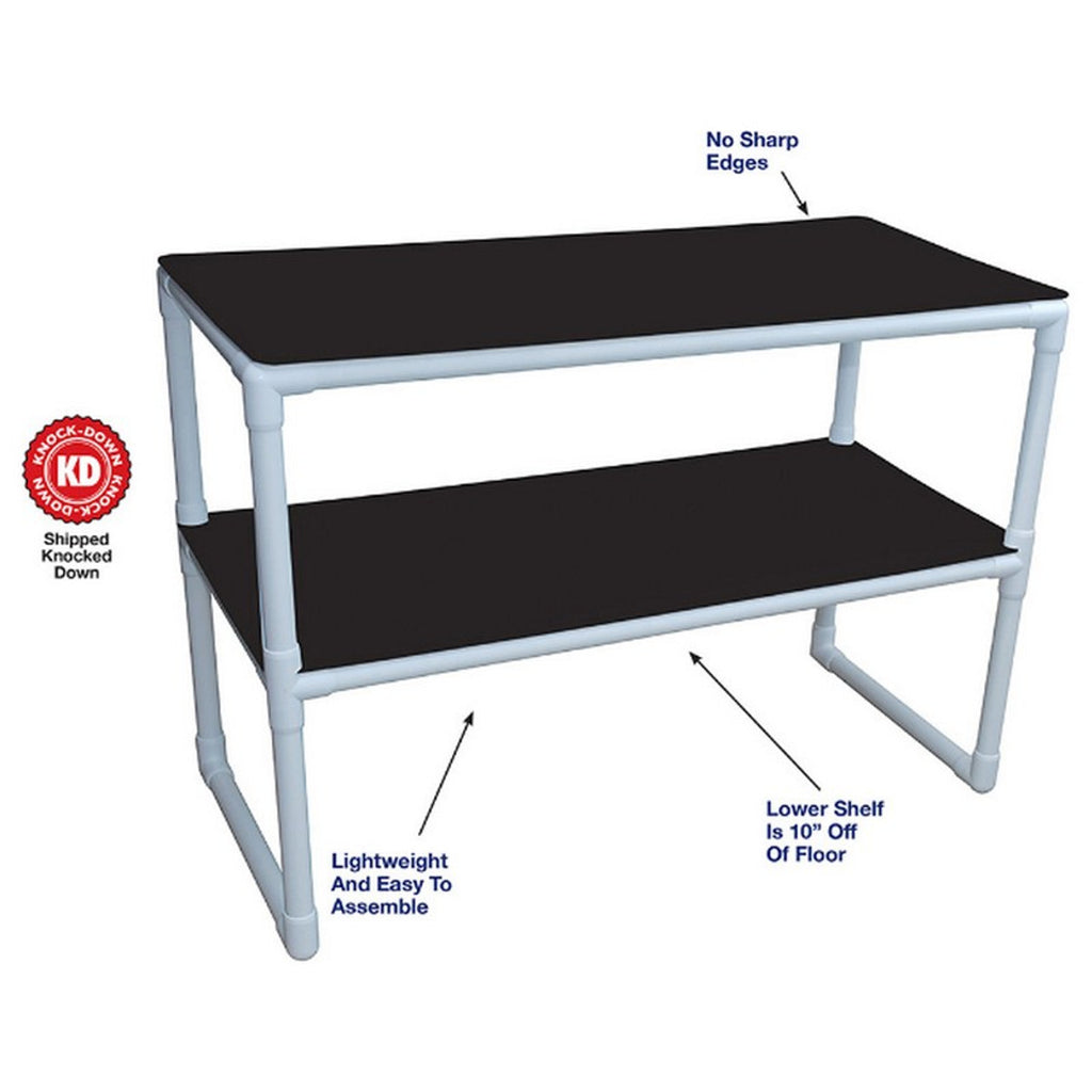 MJM International Combination Laundry Table – Healthcare-Grade PVC Workspace with Access Storage Shelf