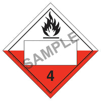 JJ Keller Division 4.2 Spontaneously Combustible Placard - Blank, 20 mil Polystyrene