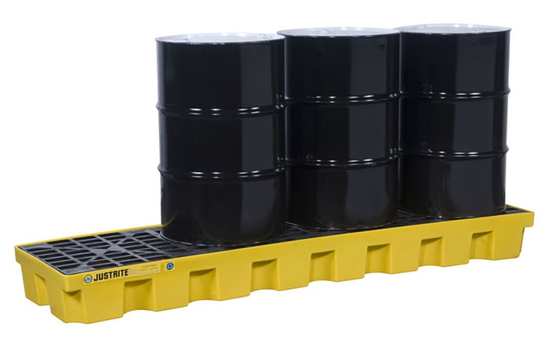 Justrite 28630 Eco Poly Blend Spill Control Pallet 4 Drum In Line 35 Recycled Polyethylene