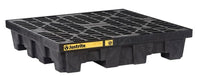 Justrite 28634 Eco Poly Blend Spill Control Pallet 4 Drum Square 35 Recycled Polyethylene