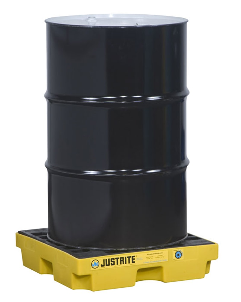 Justrite 28652 Eco Poly Blend Accumulation Center 1 Drum 45 Recycled Polyethylene Spill Control