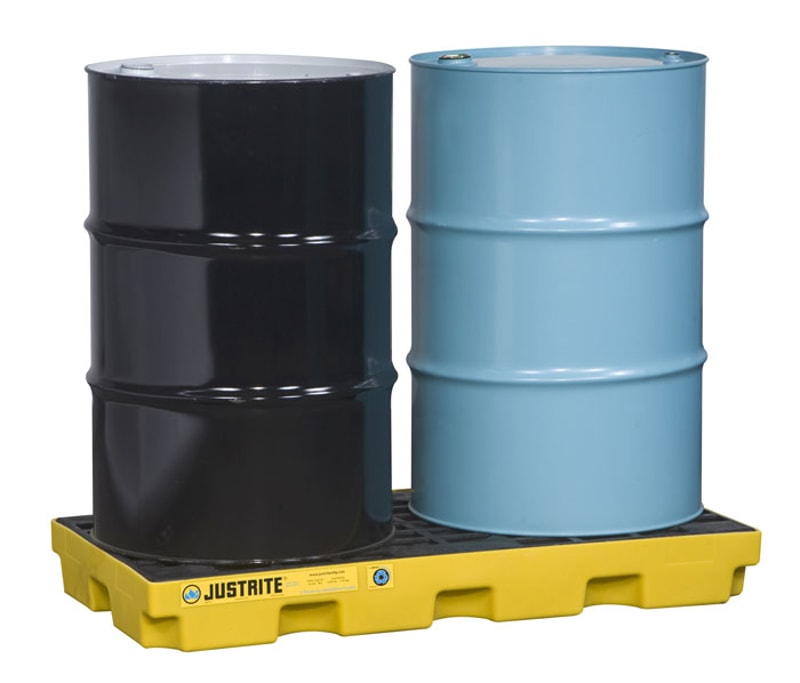 Justrite 28654 Eco Poly Blend Accumulation Center 2 Drum 45 Recycled Polyethylene Spill Control