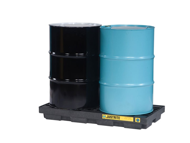 Justrite 28654 Eco Poly Blend Accumulation Center 2 Drum 45 Recycled Polyethylene Spill Control