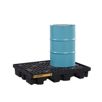 Justrite EcoPolyBlend Low Line Pallet for 2-Drum DrumShed, Recycled Polyethylene