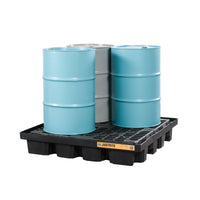 Justrite EcoPolyBlend Low Line Pallet For 4-Drum DrumShed, Recycled Polyethylene