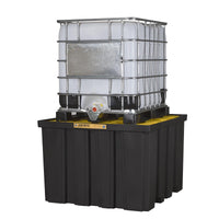 Justrite EcoPolyBlend IBC Indoor Pallet, Forklift Pockets, Recycled Polyethylene, Black Body