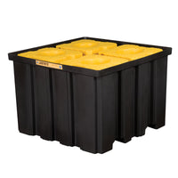Justrite EcoPolyBlend IBC Indoor Pallet, Forklift Pockets, Recycled Polyethylene, Black Body