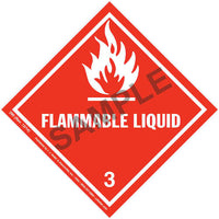 J.J. Keller Class 3 Flammable Liquid Labels