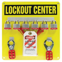 JJ Keller STOPOUT Lockout Center - Aluminum Hanger Board, 6-Lock Cap