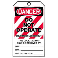 JJ Keller STOPOUT Tags By-The-Roll - Danger Do Not Operate Equipment Locked Out