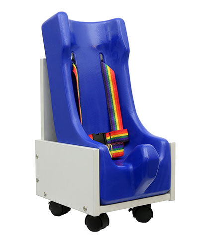 Skillbuilders 2-piece mobile floor sitter with wood base, medium — for Seating Systems in Clinical and Institutional Care