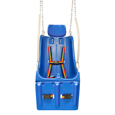 Skillbuilders Full support swing seat with pommel, head and leg rest, small (child), with chain — for Swing Seats in Clinical and Institutional Care