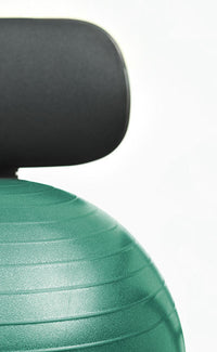 CanDo Ball Chair - Metal - Mobile - with Back - no Arms - with 22" Green Ball — for Treatment and Examination Rooms