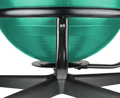 CanDo Ball Chair - Metal - Mobile - with Back - no Arms - with 22" Green Ball — for Treatment and Examination Rooms