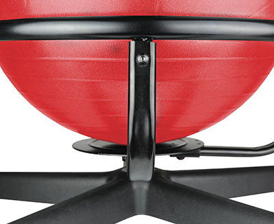 CanDo Ball Chair - Metal - Mobile - with Back - no Arms - with 22" Red Ball — for Treatment and Examination Rooms