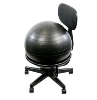 CanDo Ball Chair - Metal - Mobile - with Back - no Arms - with 22" Black Ball — for Treatment and Examination Rooms
