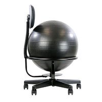 CanDo Ball Chair - Metal - Mobile - with Back - no Arms - with 22" Black Ball — for Treatment and Examination Rooms