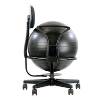 CanDo Ball Chair - Metal - Mobile - with Back - with Arms - with 22" Black Ball — for Treatment and Examination Rooms