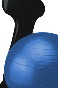 CanDo Ball Chair - Plastic - Mobile - with Back - Adult Size - with 22" Black Ball — for Treatment and Examination Rooms