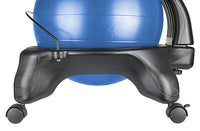 CanDo Ball Chair - Plastic - Mobile - with Back - Adult Size - with 22" Black Ball — for Treatment and Examination Rooms