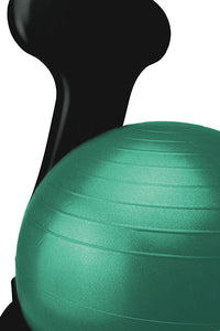 CanDo Ball Chair - Plastic - Mobile - with Back - Adult Size - with 22" Black Ball — for Treatment and Examination Rooms