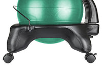 CanDo Ball Chair - Plastic - Mobile - with Back - Adult Size - with 22" Black Ball — for Treatment and Examination Rooms