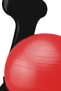 CanDo Ball Chair - Plastic - Mobile - with Back - Adult Size - with 22" Black Ball — for Treatment and Examination Rooms