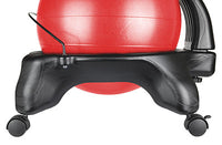 CanDo Ball Chair - Plastic - Mobile - with Back - Adult Size - with 22" Black Ball — for Treatment and Examination Rooms