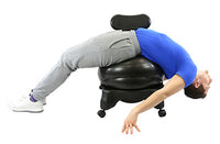 CanDo Ball Chair - Plastic - Mobile - with Back - Adult Size - with 22" Black Ball — for Treatment and Examination Rooms