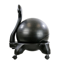 CanDo Ball Chair - Plastic - Mobile - with Back - Adult Size - with 22" Black Ball — for Treatment and Examination Rooms