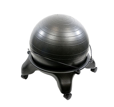 CanDo Ball Stool - Plastic - Mobile - No Back - Adult Size - with 22" Black Ball — for Treatment and Examination Rooms