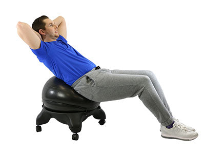 CanDo Ball Stool - Plastic - Mobile - No Back - Adult Size - with 22" Black Ball — for Treatment and Examination Rooms