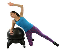 CanDo Ball Stool - Plastic - Mobile - No Back - Adult Size - with 22" Black Ball — for Treatment and Examination Rooms