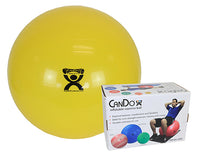 CanDo Inflatable Exercise Ball - Yellow - 18" (45 cm), Retail Box — for Treatment and Examination Rooms